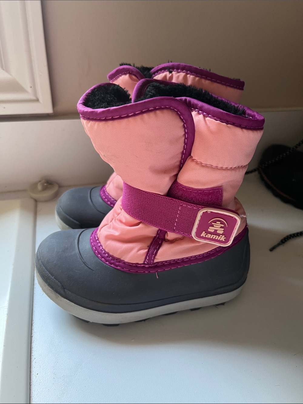 Kamik Pink and Purple Kids' Waterproof Snow Boots